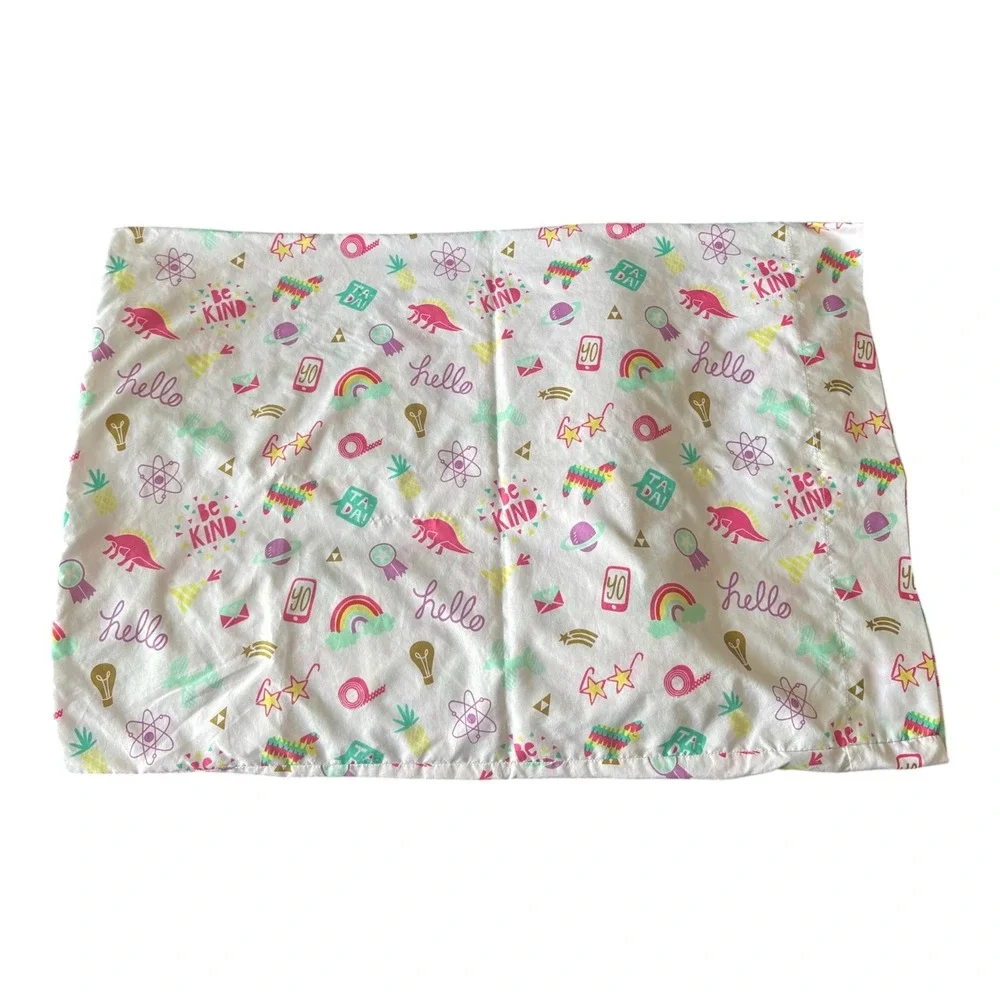 Pillowfort Standard Pillowcase Hello‎ Rainbow Dinosaur Piñata Be Kind Fair